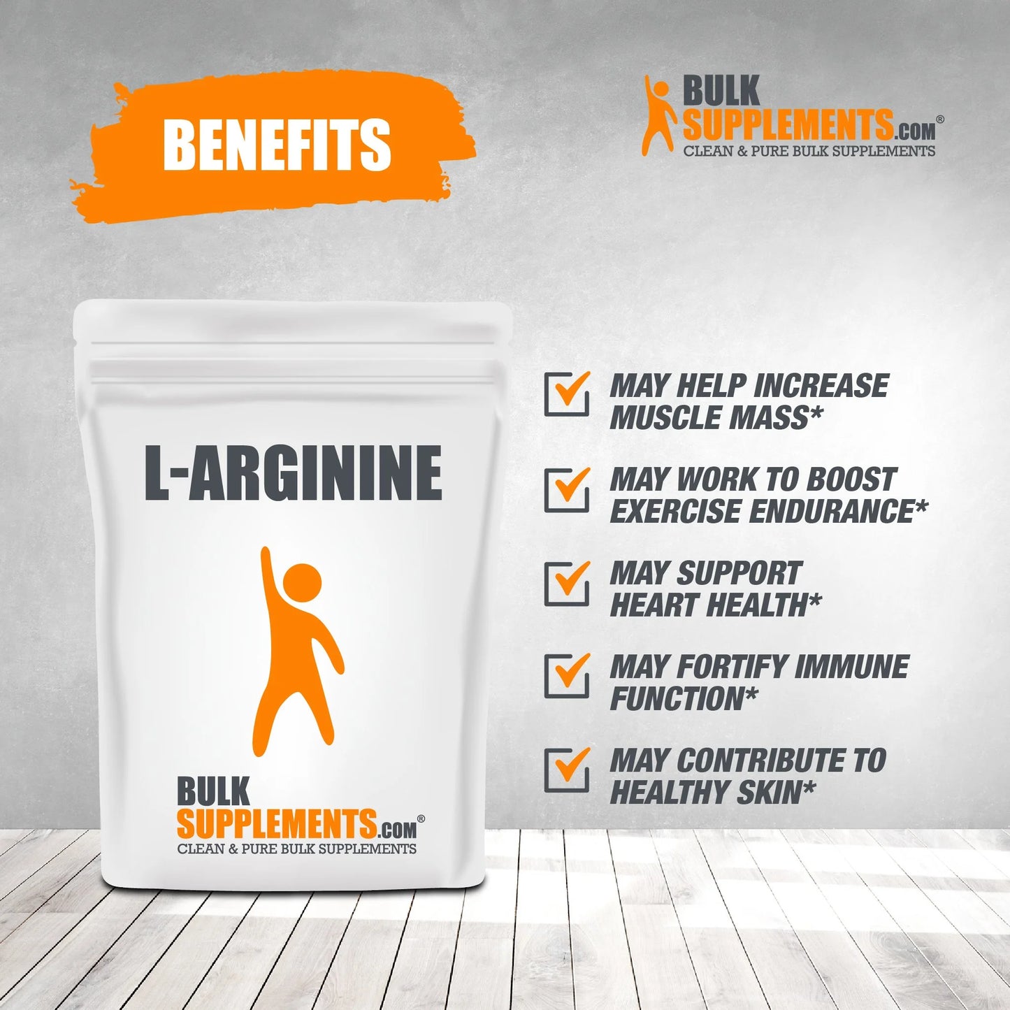 Bulksupplements L-Arginine Powder - Arginine Supplement - Unflavored, 1G per Serving, 1Kg (2.2 Lbs)