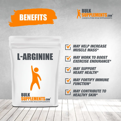 Bulksupplements L-Arginine Powder - Arginine Supplement - Unflavored, 1G per Serving, 1Kg (2.2 Lbs)